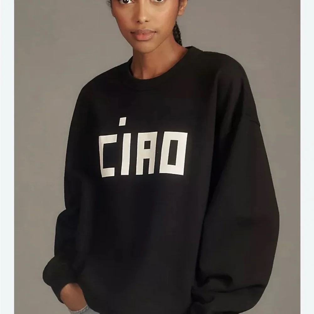 Clare V Black 'Ciao' Sweatshirt - Picture 1 of 2